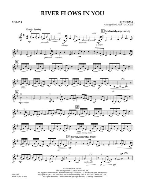 Yiruma River Flows In You Sheet Music Violin Solo My XXX Hot Girl