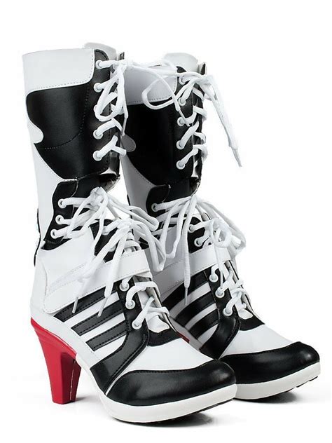 Harley Quinn Dc Suicide Squad Boots Heels Shoes Cosplay