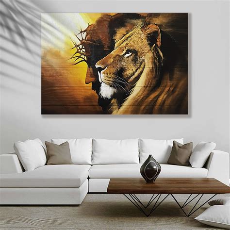 Poster And Canvas Jesus And Lion Canvas Poster God Canvas Etsy