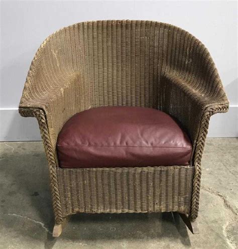 $945.00 + free shipping in the continental u.s. Vintage Lloyd Loom Style Brown Wicker Rocking Armchair ...
