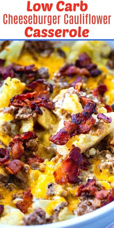 You can make it as written, you can vary the spices you use, and you. Low Carb Cheeseburger Cauliflower Casserole | Recipe ...