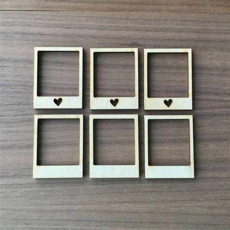 Laser Cut Wood Embellishments Mini Polaroid Frames Set Of 12 Darby