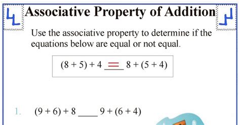 Associative Property Of Addition Pdf Associative Property Teaching