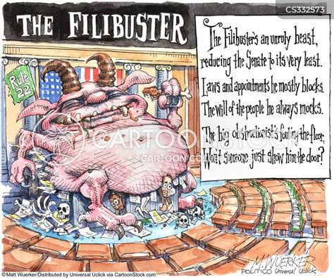 The obstructing or delaying of legislative action, especially by. Filibuster Cartoons and Comics - funny pictures from CartoonStock