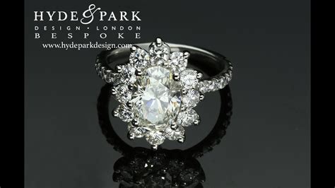 Our oval cut engagement rings are medium in size and of a distinct premium quality, which are truly timeless and beautiful. Oval Diamond Cluster Engagement Ring - YouTube