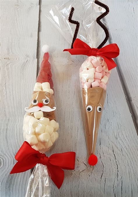 Details About Christmas Santa And Reindeer Hot Chocolate Cones Christmas