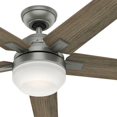 Ceiling fan ursa silver & walnut 132cm / 52 with light. Hunter Fan 54 inch Contemporary Matte Silver Ceiling Fan ...