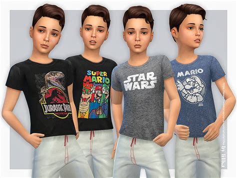 The Sims Resource T Shirt Collection For Boys P18 By Lillka Sims 4