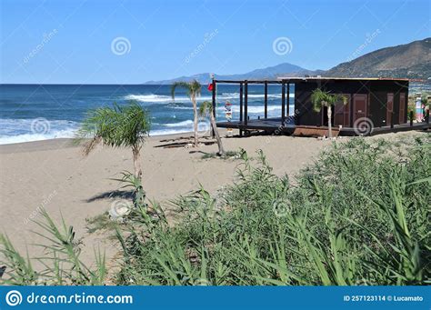 Palinuro Lido Sunset Beach Club Da Discesa Oreadi Stock Photo Image