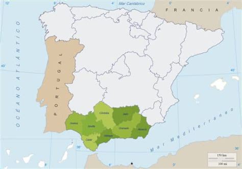 Mapa De Andalucía Físico Y Político Para Imprimir Y Estudiar