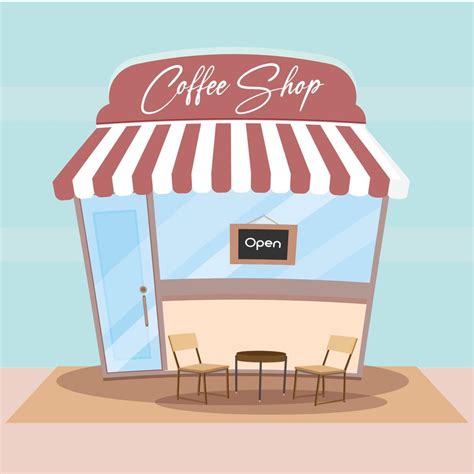 Modern Coffee Shop With Furniture Vector Illustration 20442332 Vector