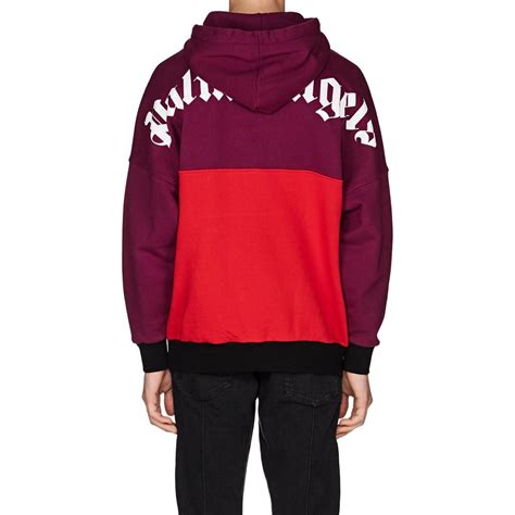 Lyst Palm Angels Colorblocked Cotton Fleece Hoodie In