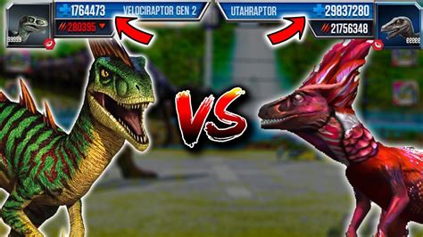 Velociraptor Vs Utahraptor Level 999 Jurassic World The Game Youtube