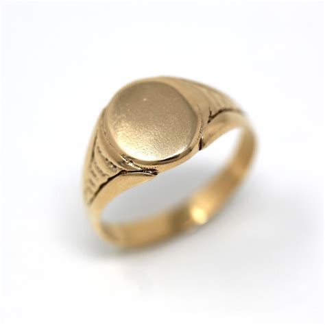 Sale Blank Signet Ring Edwardian 10k Yellow Gold Gem