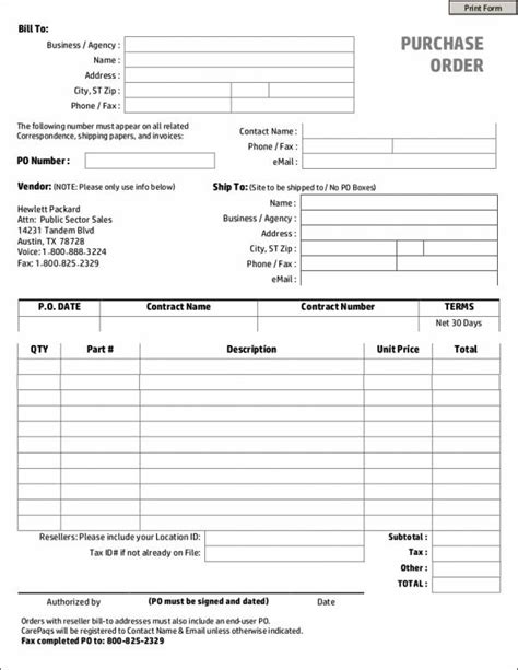 Invoice Template With Po Number