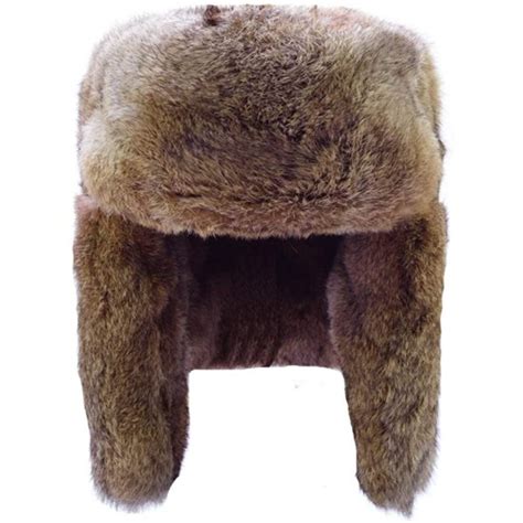 Mens Rabbit Fur Trapper Hat Ear Flaps Russian Style Ushanka Hat