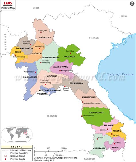 Political Map Of Laos Laos Provinces Map
