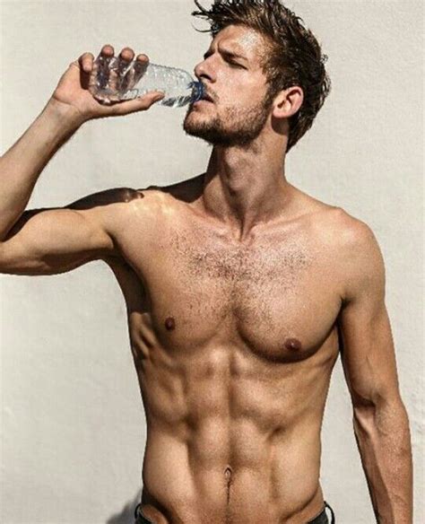 Hot Male Model Drinking Water