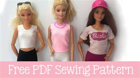 How To Make Barbie Doll Shirt Free Pdf Pattern 12 Styles Youtube
