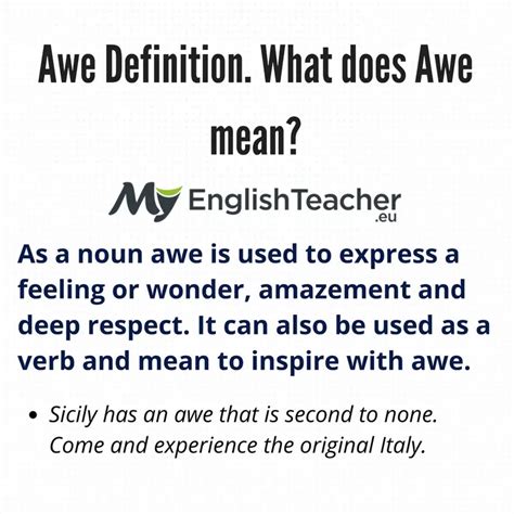 Awe Definition What Does Awe Mean Myenglishteachereu