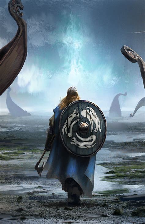 Download 1280x2120 Wallpaper Viking Warrior Fantasy Art Iphone 6