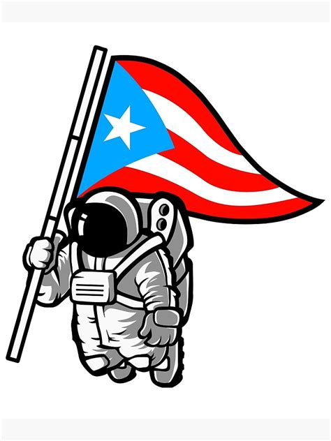Puerto Rico Ts Boricua En La Luna Flag Souvenirs Poster By