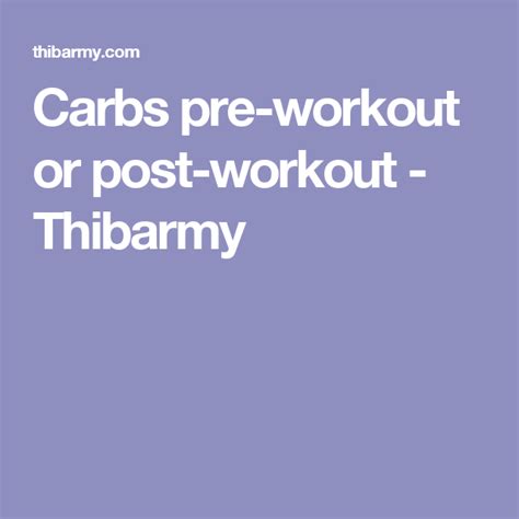Carbs pre-workout or post-workout | Post workout carbs, Post workout, Preworkout