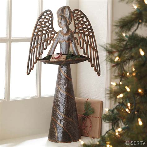 Birdhouses And Chimes Recycled Metal Angel Décor