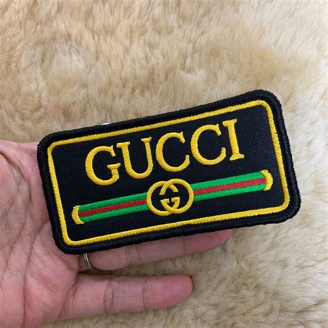 Embroidered Gucci Logo Patch Heat Seal Backing Boardwalk Vintage