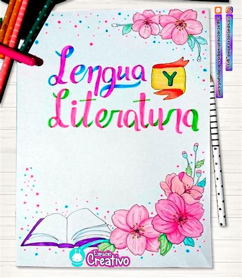 Portada Creativa Tumblr Para Cuadernos Escolares De Lengua Y Literatura