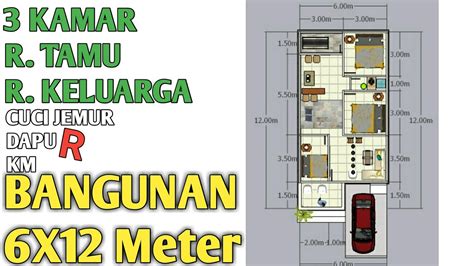 Related posts to desain rumah 2 lantai ukuran 4x8. denah rumah 6x12 3 kamar tidur 1 lantai - YouTube