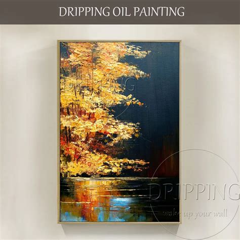 Expert Artist Hand Painted High Quality Modern Landscape Lake Oil