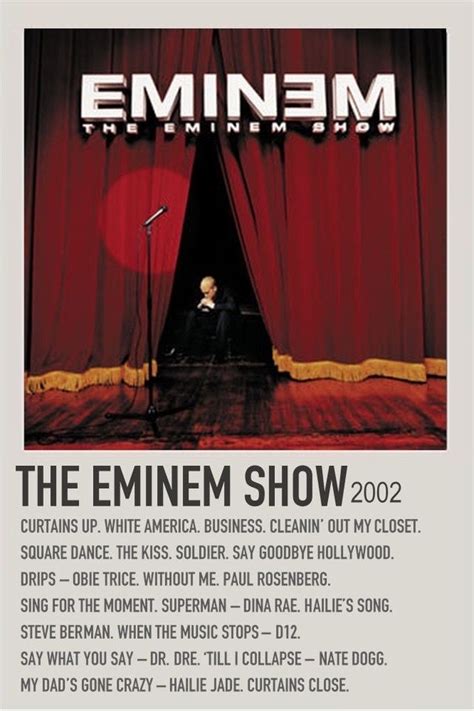 ‘the Eminem Show Eminem Poster The Eminem Show Eminem Album Covers