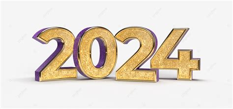 Happy New Year 2024 Glitter Golden 3d Numbers Happy New Year 2024