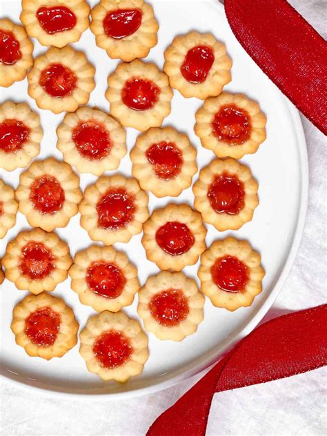 Jam Thumbprint Cookies Spritz Cookies With Jam Drive Me Hungry