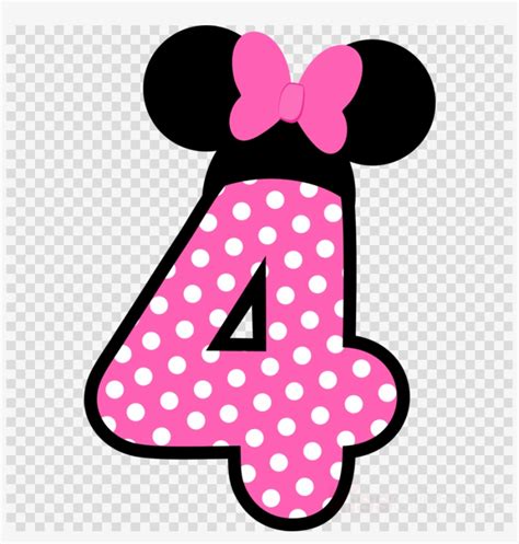 Download Numero 4 Minnie Clipart Minnie Mouse Mickey Numero Minnie