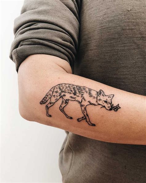 Cute Fox Tattoo On The Right Forearm By Finley Jordan Fox Tattoo