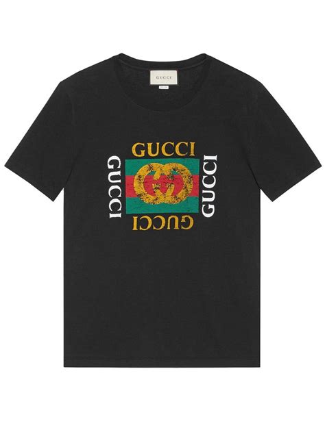 Gucci Washed T Shirt With Gucci Print Gucci Cloth Gucci Shirts