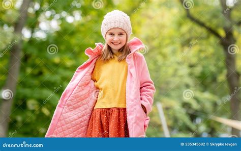 Autumn Portrait Of Child Girl Stock Photo Image Of Play Autumn