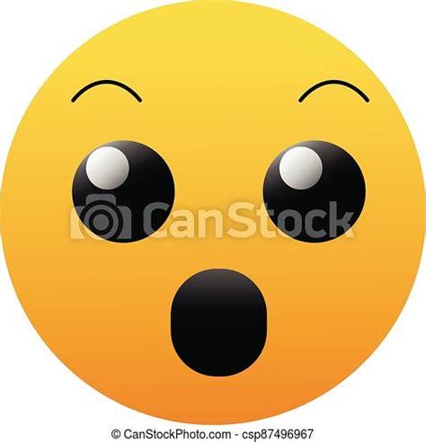 Wow Emoji Social Media Surprised Shocked Face Icon Isolated On White