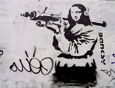 Mona Lisa In Contemporary Urban Street Art Banksy Graffiti Street Art