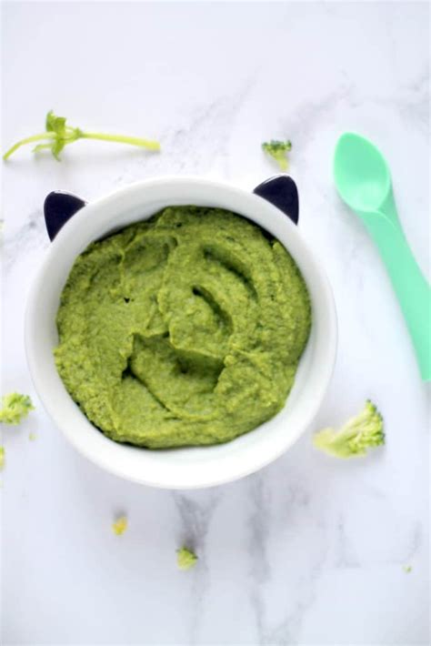 Babies can safely practice eating real food: Broccoli, Avocado & Basil Puree {Iron Rich Baby Food ...