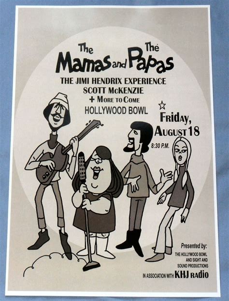 1967 The Mamas And The Papas Poster Hollywood Bowl Vintage Concert