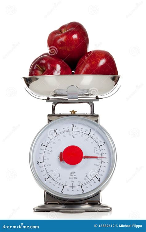 Fruit On A Scale With A White Background Stock Photo Image Of Diet