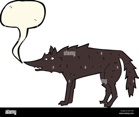 Cartoon Wolf With Speech Bubble Stock Vector Image And Art Alamy