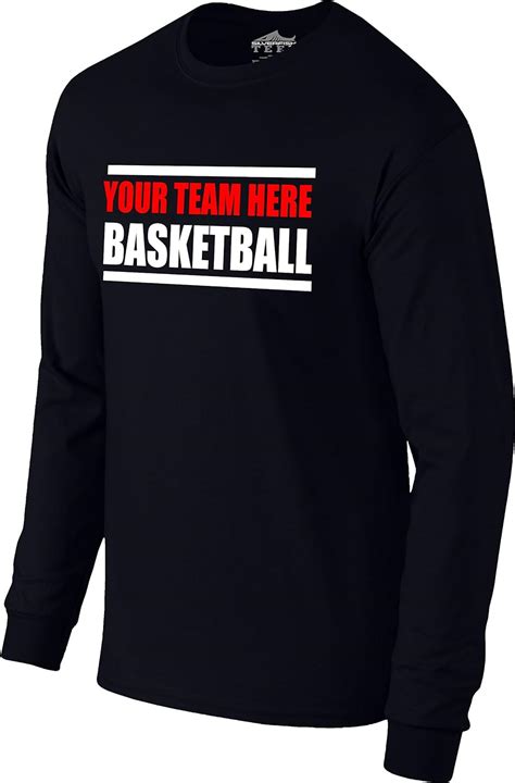Custom Basketball Warm Up T Shirt Adult Sizes Add Your Team Name Long Sleeve