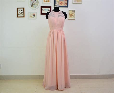 Long Chiffon Bridesmaid Dresses Long Pearl Pink Convertible Dress Floor Length Infinity Dress