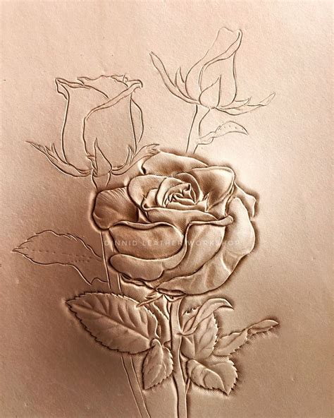 玫瑰花roses 🌹 Leathercraft Leathertooling Roses 玫瑰花 Leathercarving