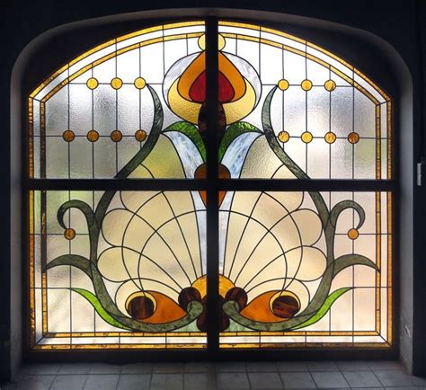 Art Nouveau Windows Art Nouveau Window Realised By Glaspunt Glass