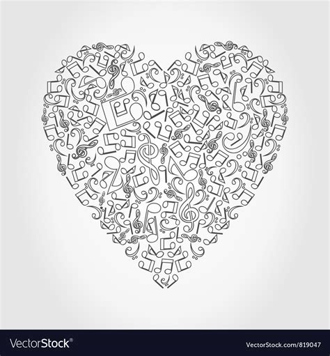 Musical Heart Royalty Free Vector Image Vectorstock